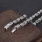 Handmade 925 Sterling Silver Mantra Bracelet Necklace Men and Women Byzantine Sweater Chain Dragon Religious Jewelry - GQTORCH Jewelry