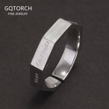 S925 Sterling Silver Faith Virtue Christian Ring for Women Men Seven Virtues Engraved Band Adjustable Geometric Antiqued Jewelry