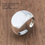 Guaranteed 925 Sterling Silver Minimalist Plain Ring Men and Women Adjustable Simple Beautiful Exquisite Jewelry