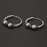 20mm 925 Sterling Silver Viking Hoop Earrings for Women Men Circle Earrings Punk Retro Vintage Fashion Jewelry
