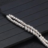 Original Design 999 Sterling Silver Women and Men Wheat ears Beaded Braided Bracelet Fashion Cowhide Rope Jewelry Accessories