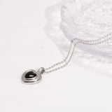 925 Sterling Silver Black Agate Heart Shaped Pendant Necklace High Grade Women's Clavicle Chain Sweater Chain Party Jewelry Gift - GQTORCH Jewelry