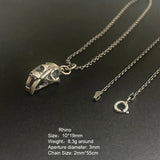 S925 Sterling Silver Punk Pendant for Men and Women Eagle Cheetah Rhino Crocodile Necklace Pendant Vintage Jewelry