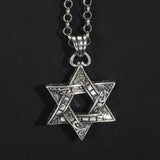 Real 925 Sterling Silver Star of David Men's Pendant Six Pointed Religious Amulet Symbol Necklace Fine Jewelry