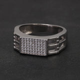 100% Sterling Silver Men Wedding Band Micro Inlaid Zircon Engagement Ring Fashion Eternity Promise Ring Luxury Designer Jewelry