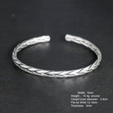 Heavy Solid 999 Pure Silver Twisted Bangles For Men Women Handcrafted Viking Armband Man Cuff Bangles - GQTORCH Jewelry