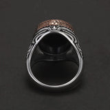 925 Sterling Silver Natural Blue Tiger Eye Stone Signet Ring for Men Luxury Vintage Turkish Ring Handmade Niche Party Jewelry