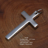 Real Solid 925 Sterling Silver Cross Pendant For Men And Women Smooth High Polishing Simple Design Jesus Christ Jewelry