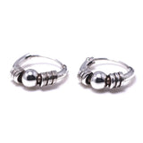 Real 925 Sterling Silver Earrings For Women With Beads Spiral  Coils Mini Round Circle Earings Ear Bone Buckle