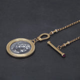 925 Sterling Silver Gold Coin Goddess Necklace for Women Portrait Pendant Bead Chain Two-tone Fashion Vintage Jewelry