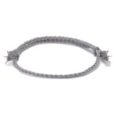 3pcs/set 925 Sterling Silver Twisted Bangle Bracelet for Men Black Grey Woven Rope Wristband Simple Retro Party Jewelry Gift