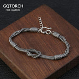 Braided Knot Bracelet Handmade Viking Jewelry Real Pure 925 Sterling Silver For Men and Women - GQTORCH Jewelry