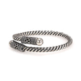 Genuine 925 Sterling Silver Vintage Handmade Twisted Woven Bangle Bracelet for Men and Women Fine Jewelry