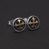 925 Sterling Silver Retro Stud Earrings Cross Sun Praying Hands Evil Eye Ear Studs Vintage Fashion Jewelry