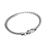925 Sterling Silver Vintage Men's Bracelet Thai Silver Punk Rock Minimalist Cuban Chain Diamond Pestle Religious Jewelry - GQTORCH Jewelry