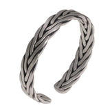 Heavy 999 Sterling Silver Braided Bracelet For Men Retro Solid Thick Handmade Viking Jewelry Opening Adjustable - GQTORCH Jewelry