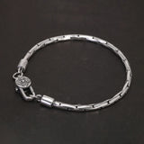 Sterling Silver 925 Jewelry Bamboo Chain Bracelet Sweater Necklace Vintage Fine Jewllery