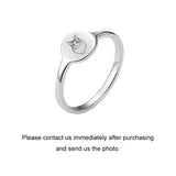 925 Sterling Silver Signet Ring for Women Girl Personalized Custom Engraved Minimalist Delicate Statement Ring Handmade Jewelry