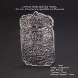 Sterling Silver 990 Vintage Auspicious Clouds Square Pendant for Men Carved Dragon Design Retro Punk Rock Pendant Male Jewelry