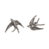 S925 Sterling Silver Vintage Men's and Women's Earrings Swallow Animal Earrings Punk Thai Silver Animal Jewelry