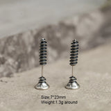 925 Sterling Silver Thai Silver Punk Hip-hop Style Earring Stud Fashion Screw Shape Personalized Accessories High Quality