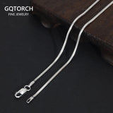 S925 Sterling Silver 1.5mm Round Snake Chain Men and Women's Collarbone Sweater Necklace Minimalist Couple Jewelry