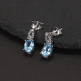 925 Sterling Silver Garnet Topaz Drop Earrings for Women Natural Gemstone Vintage Elegant Fashion Birthday Party Jewelry Gift