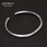 925 Sterling Silver Mobius Bracelet Cuff Bangle for Men Women 4mm Twisted Line Simple Retro Antiqued Wristband Bracelets - GQTORCH Jewelry