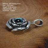 Sterling Silver 925 Rose Vintage Pendant Men's and Women's Lucky Eye Necklace Fashion Men's Jewelry