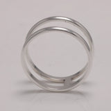 True Pure 925 Sterling Silver Double Layered Women's Plain Ring Wide Ring Minimalist Jewelry