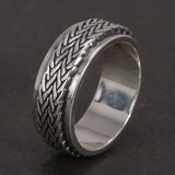 925 Sterling Silver Rotatable Rings For Men And Women Simple Hemp Rope Type Spinner Vintage Male Jewelry