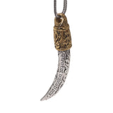 Real Pure 925 Sterling Silver Jewelry Wolf Tooth Pendant Necklace for Men Amulets and Talismans Retro Punk Viking Animal Jewelry