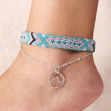 Bohemian Beach Yoga Anklet Set Handmade Woven National Style Anklet for Women Charm Anklet - GQTORCH Jewelry
