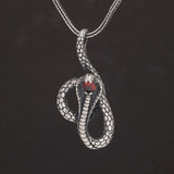 925 Thai Silver Vintage Animal Snake Pendant Necklace for Men and Women Snake Necklace Punk Gothic Rings  Biker Jewelry