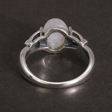 Real 925 Sterling Silver Bella Ring Adjustable Opening Natural Moonstone Vintage Twilight Jewelry