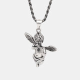 925 Retro Sterling Silver Cupid Pendant Men and Women Angel Necklace Pendant Gift Religious Jewelry