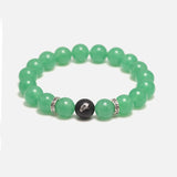 Natural Jade and Lotus Finger Meditation Sandalwood Beads Bracelet Unisex 925 Silver Accessories Jewelry for Men and Women