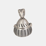 925 Sterling Silver Pendant Openable Vintage Woven Openable Small Sachet Pendant Jewelry