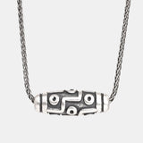 925 Sterling Silver Women's and Men's Pendant Chain with 9 Eyes DZi Sweater Necklace Amulet and Amulet Necklace Fine Jewelry