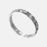 Solid S999 Sterling Silver Brave Troops Bangle for Women and Men Bring In Wealth and Treasure Bracelet Buddhist Jewelry