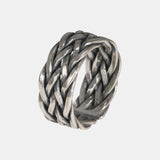 Viking Jewelry 925 Sterling Silver Braided Rings For Men and Women Retro Punk Adjustable