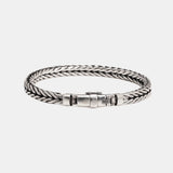 Guaranteed 925 Sterling Silver Bracelet Braided Chain with Plug Safety Buckle Keel Viking Jewelry for Men and Women