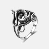 Real 925 Sterling Silver Snake Rings for Men Women TV Drama Natural Born Killers Retro Punk Fine Jewelry Best Gift For Fans