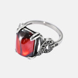 Natural Stone Rings For Women 925 Silver Ring Jewelry Vintage Style  Prong Setting Garnet  Gemstone Ring