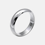 Real Pure 925 Sterling Silver Rings For Women And Men Simple Couple Ring Smooth Wedding Band For Lovers Free Name Engraved