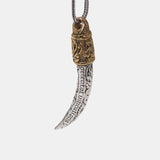 Real Pure 925 Sterling Silver Jewelry Wolf Tooth Pendant Necklace for Men Amulets and Talismans Retro Punk Viking Animal Jewelry