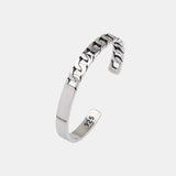 Handmade S925 Sterling Silver Bracelet Retro Hollow Weaving Twisted Glossy Bracelet Sterling Silver Jewelry for Men and Women