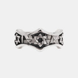 S925 Sterling Silver Retro Star of David Ring Punk Hip Hop Adjustable US 6-11 Hexagram Ring Motorcycle Amulet Jewelry