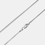 S925 Sterling Silver 1.5mm Round Snake Chain Men and Women's Collarbone Sweater Necklace Minimalist Couple Jewelry