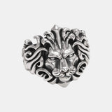 925 Silver Jewelry Certified Original Open Ring Animal Lion Rings Punk Style Men Jewelry